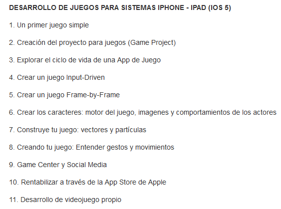 desarrollo de juegos curso para iphone y ipad ios